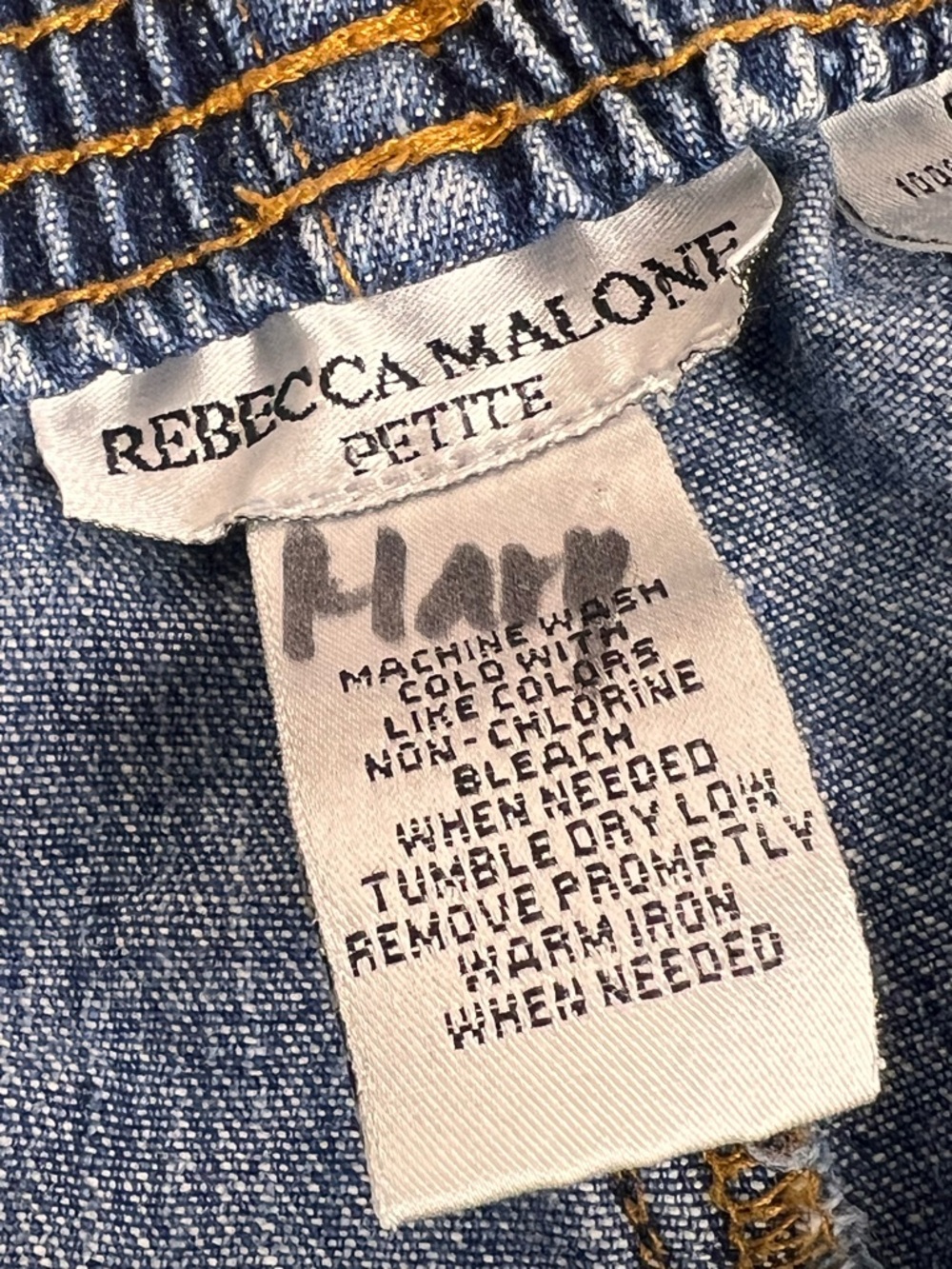 100% Cotton Petite Denim Jeans Pull On PS Petite Small Medium Blue Large Pocket - Picture 5 of 10